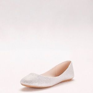 David’s bridal lustrous ballet flats. NWT. Size 8